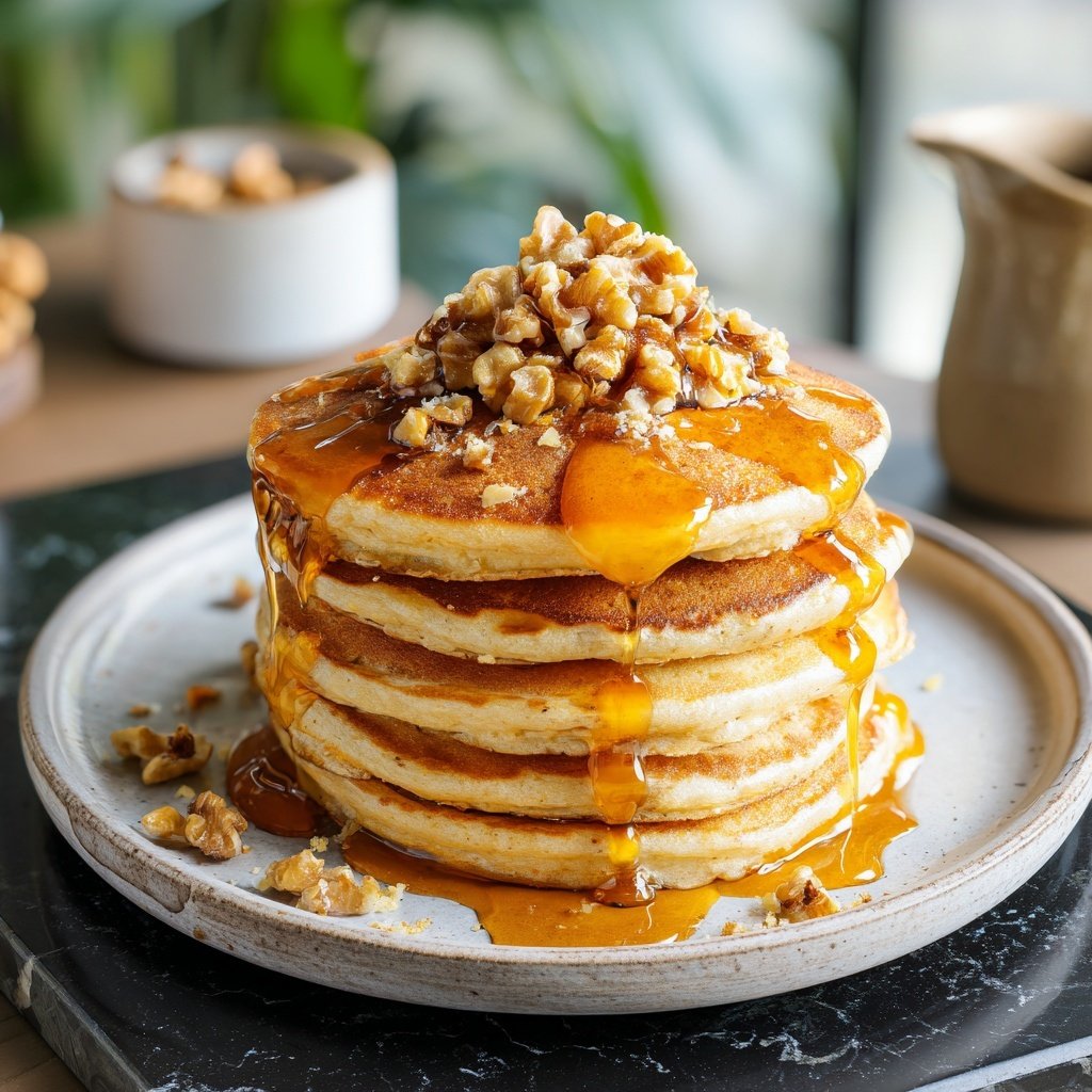 Carrot Cake Pancakes with Syrup