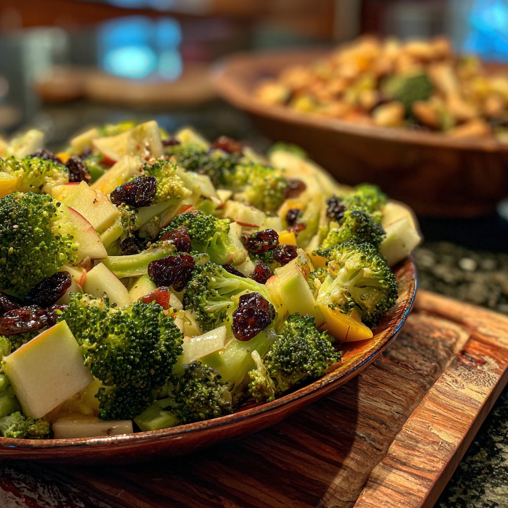 Broccoli Apple and Raisin Salad