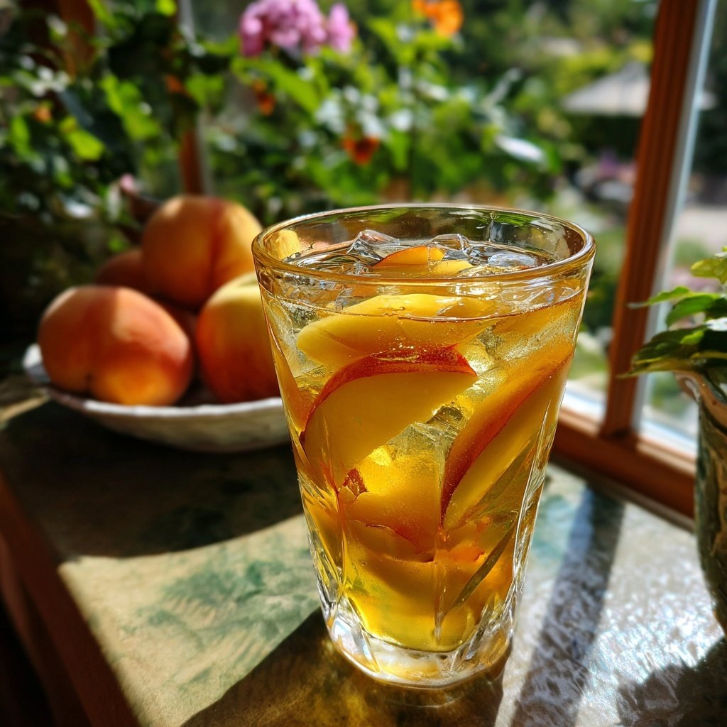 Ginger Peach Iced Green Tea